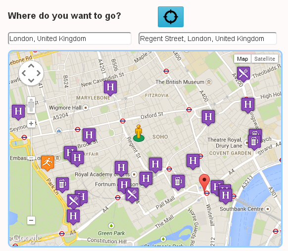 find accommodation search by entering street